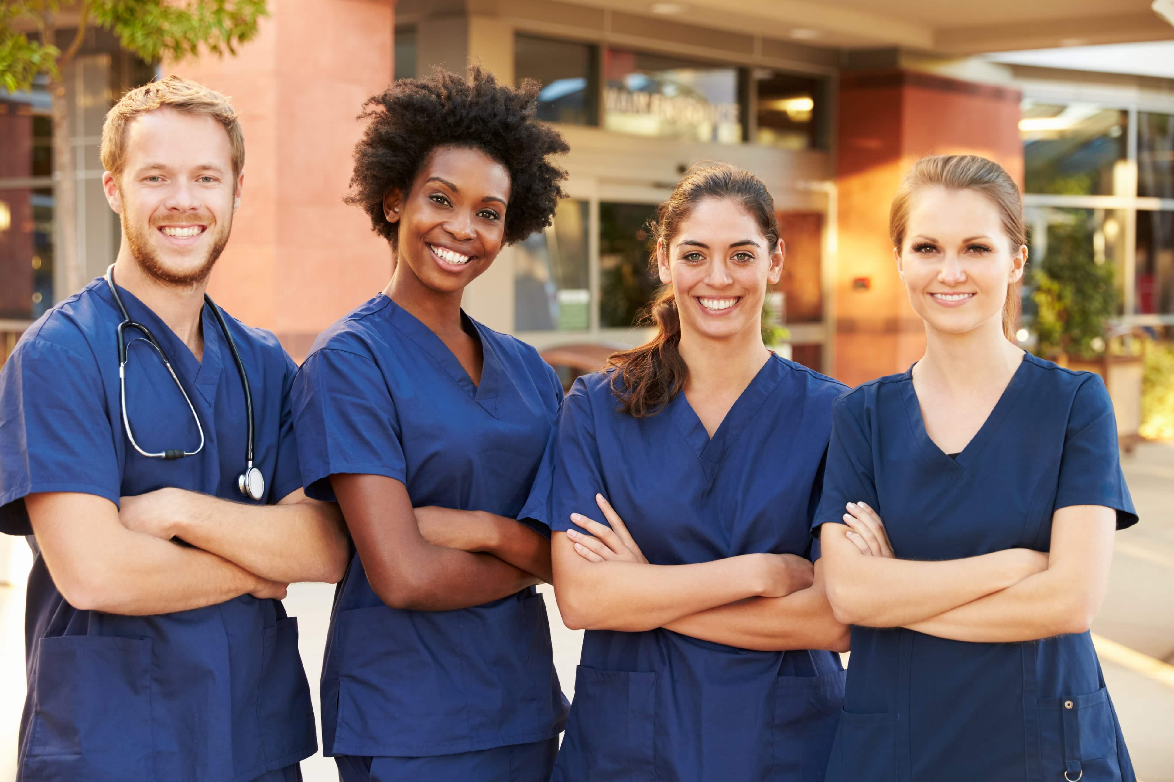 International students studying healthcare